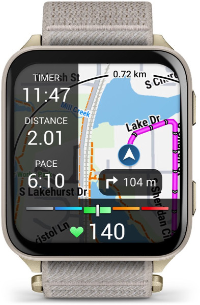 Garmin Venu® X1 Amoled Soft Gold и French Grey найлонова каишка 010-02980-09