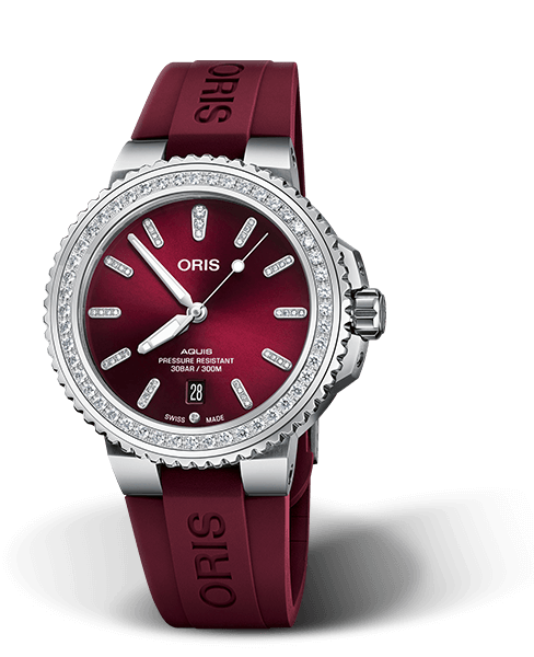 ORIS AQUIS DIVING DATE DIAMONDS AUTOMATIC 41.5MM LADIES WATCH 733 7766 4998-07 4 22 68FC