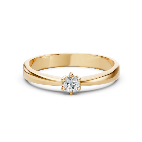 Cara пръстен с диамант 0.15 ct – ЗЛАТНО БИЖУ 14К K101-10151Y(3.4)/14K
