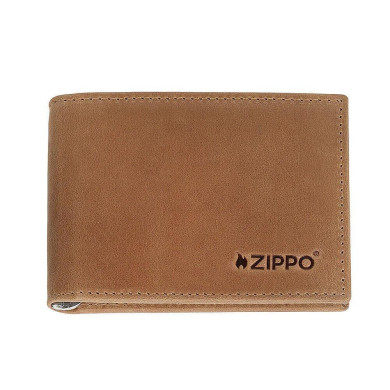 Мъжки портфейл Zippo -  Vintage, с щипка за пари, кафяв