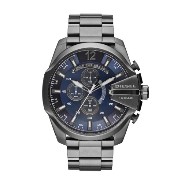 Мъжки хронограф Diesel DZ4329 с тъмносин циферблат и сива верижка – ClassicWatches.bg