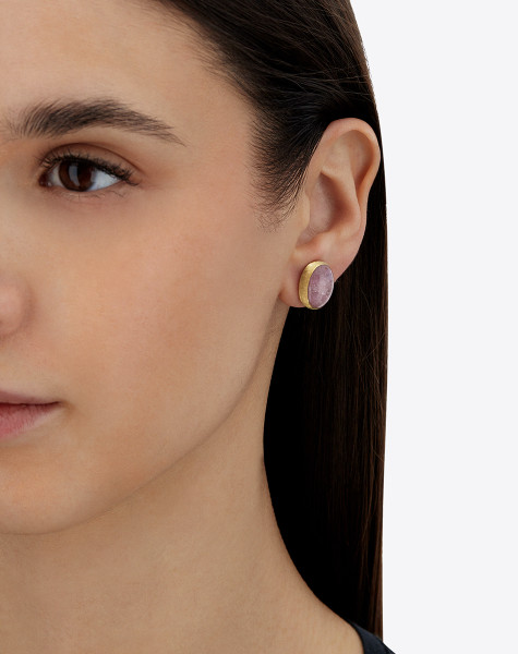 Nanis Boules Violetta Medium обеци лепифолит, седеф, планински кристал OA2-609
