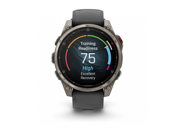 GARMIN FENIX 8 PRO 47MM AMOLED SAPPHIRE TITANIUM С GRAPHITE/BLACK СИЛИКОНОВА КАИШКА 010-03198-11
