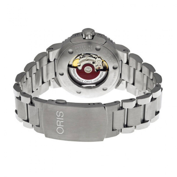 часовник мъжки автоматичен oris aquis date 733 7730 4135 отзад ClassicWatches.bg
