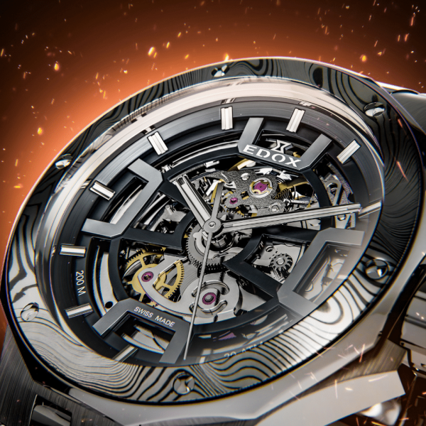 Edox Delfin The Original Mecano Automatic Damascus Steel Limited Edition 85310-3DM-NGIN