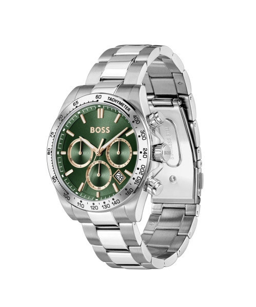HUGO BOSS 1514268 мъжки спортно-елегантен хронограф със зелен циферблат – classicwatches.bg
