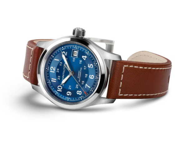 мъжки часовник Hamilton Khaki Field 38 мм син циферблат – ClassicWatches.bg
