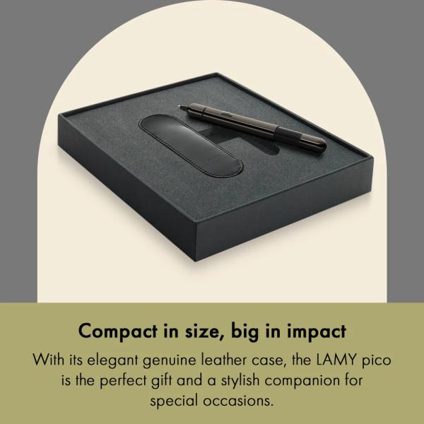 Комплект Lamy - Pico Lx Ruthenium, химикалка и калъф