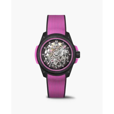 Часовник NORQAIN Wild ONE Skeleton 39mm Hyper Pink NNQ3001QBPI1AS/B003