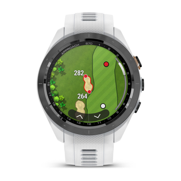 Garmin Approach S70 черен керамичен безел с бяла силиконова каишка 010-02746-10