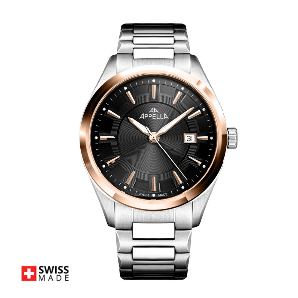 часовник appella l70016.r1r6q мъжки черен циферблат classicwatches.bg
