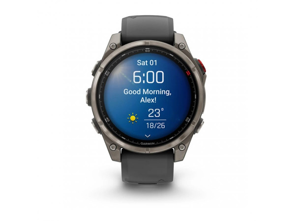 GARMIN FENIX 8 PRO 47MM AMOLED SAPPHIRE TITANIUM С GRAPHITE/BLACK СИЛИКОНОВА КАИШКА 010-03198-11