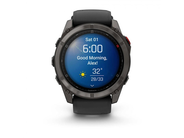 GARMIN FENIX 8 PRO 51MM AMOLED SAPPHIRE CARBON GRAY DLC TITANIUM С BLACK/PEBBLE GRAY СИЛИКОНОВА КАИШКА 010-03199-01