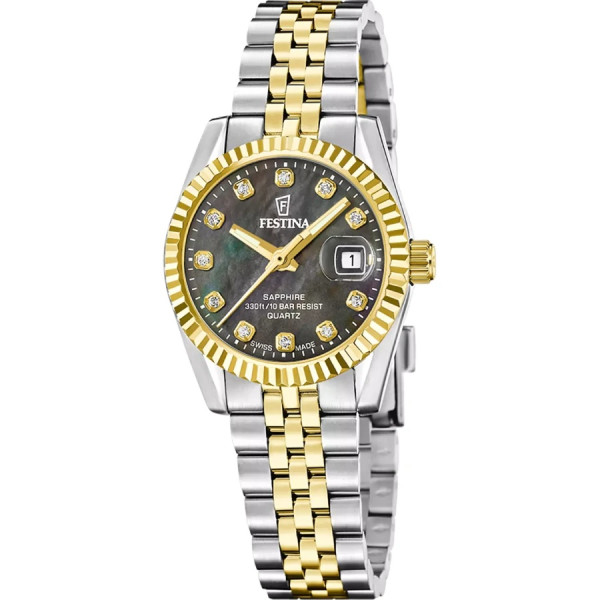 часовник festina swiss made f20088 5 дамски биколор classicwatches.bg
