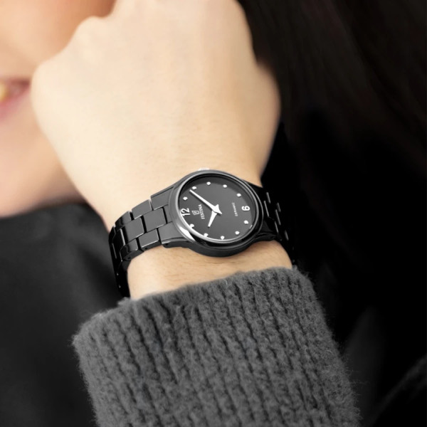 festina ceramic дамски часовник черен керамичен модел classicwatches.bg