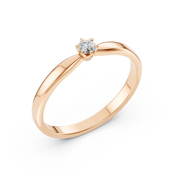 Cara пръстен с диамант 0.10 ct – ЗЛАТНО БИЖУ 14К K101-10040R(3.0)/14K