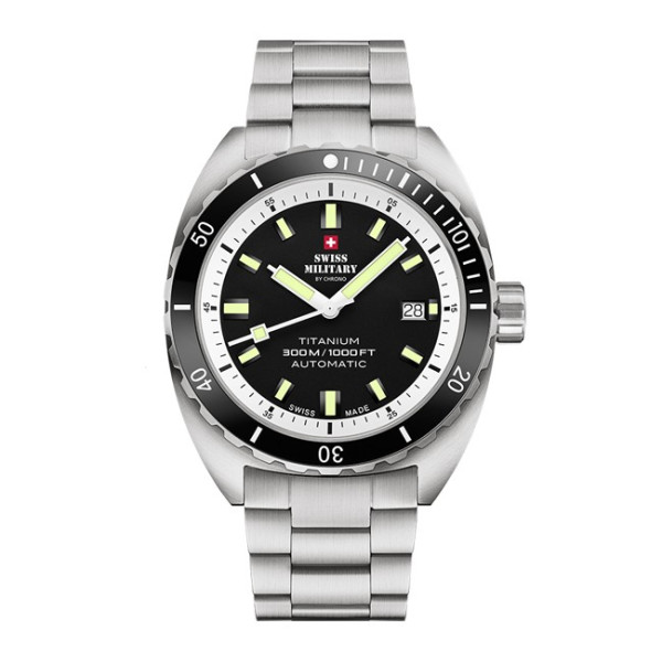 Swiss Military By Chrono SMA34100.02 мъжки автоматичен часовник с черен циферблат – classicwatches.bg