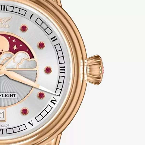 часовник aviator moonflight v 1 33 2 420 5 сребрист циферблат и рубини classicwatches.bg