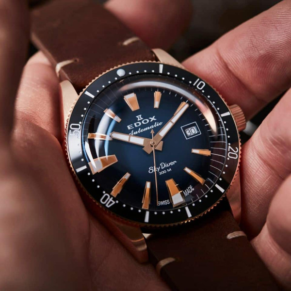 EDOX SKYDIVER LIMITED EDITION AUTOMATIC 42MM MEN`S WATCH 80126 BRN BUIDR