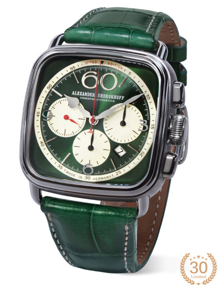 часовник alexander shorokhoff square and round as sr02 5 зелен циферблат classicwatches.bg