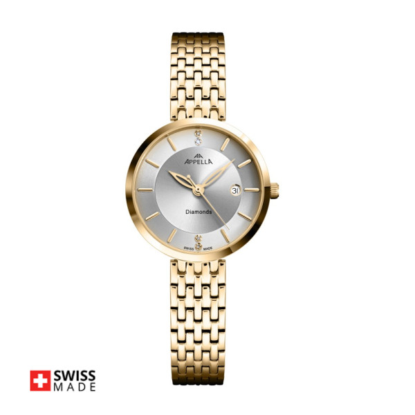 часовник Appella L50013.1197DQ дамски модел златист корпус classicwatches.bg