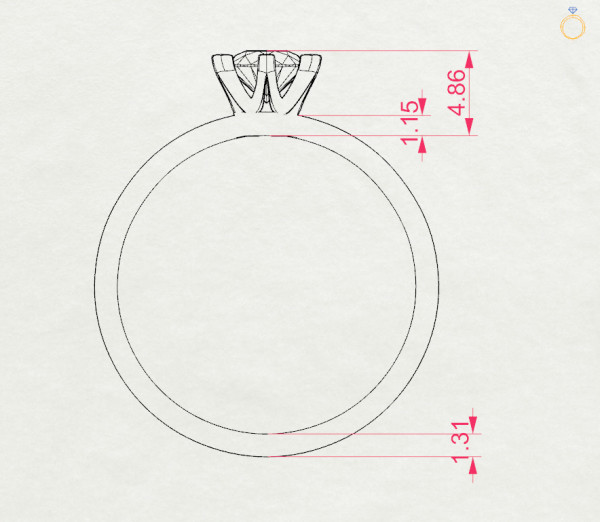 Cara пръстен с диамант 0.45 ct GIA сертификат K101-10040Y