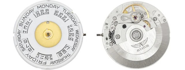 aviator автоматичен часовник розово злато кафява каишка classicwatches.bg