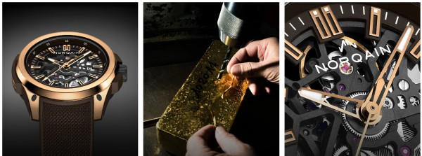 Часовник NORQAIN Wild ONE Skeleton 42mm Gold N3000.07G04.N01