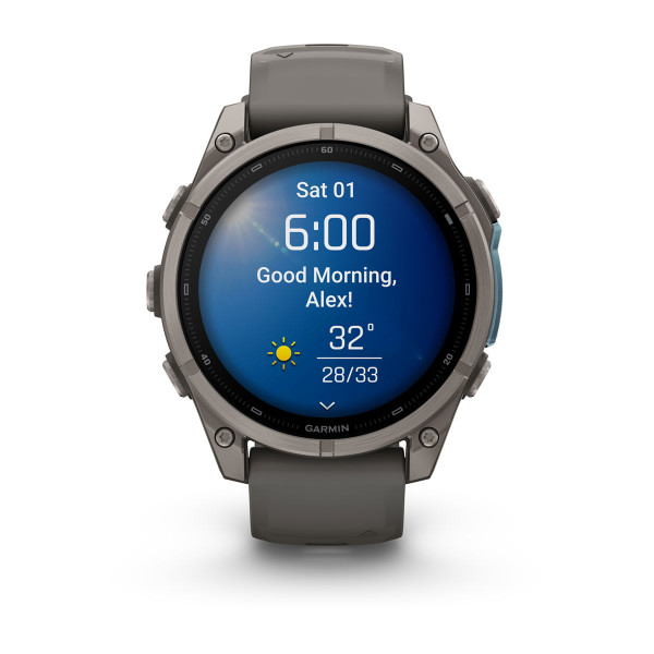 Garmin Fenix 9 Titanium с Pebble Grey силиконова каишка 010-04762-01