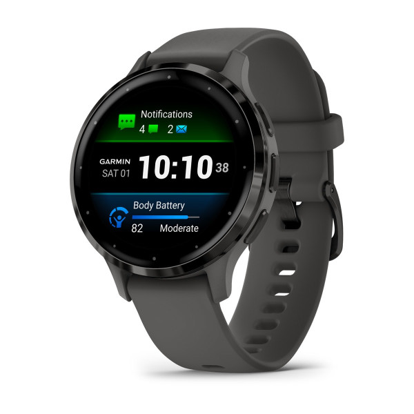 Garmin Venu 3S Slate безел с Pebble Gray корпус и силиконова каишка 010-02785-00