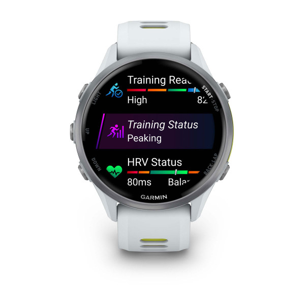 Garmin Forerunner 970 Titanium с Whitestone корпус и Whitestone/Translucent Amp Yellow каишка 010-02969-11