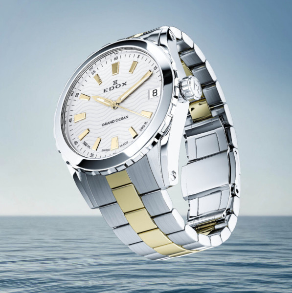 edox grand ocean ladies, 53103-357jm-aid, edox ladies watch, edox quartz watch, edox ronda 515, edox two tone watch, edox gold pvd, swiss made edox, classicwatches.bg