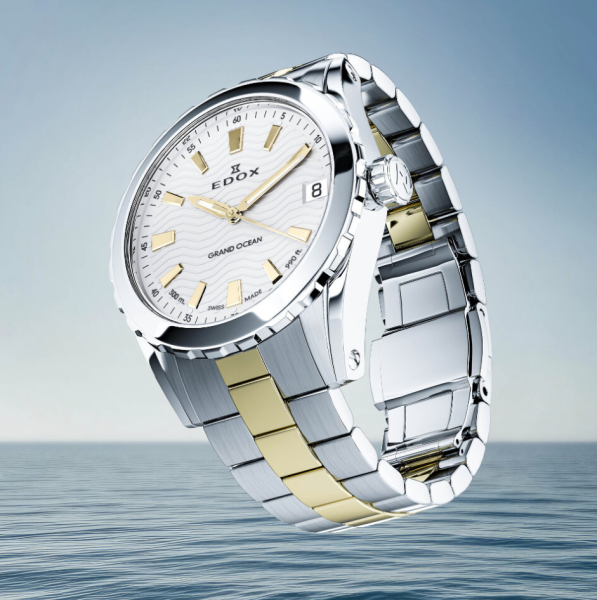 edox grand ocean ladies, 53103-357jm-aid, edox ladies watch, edox quartz watch, edox ronda 515, edox two tone watch, edox gold pvd, swiss made edox, classicwatches.bg
