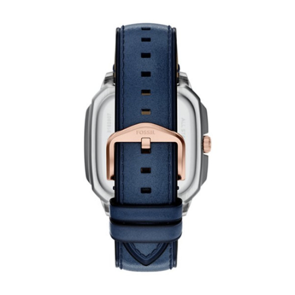 fossil crosby fs6149 мъжки часовник розово злато корпус син циферблат classicwatches.bg