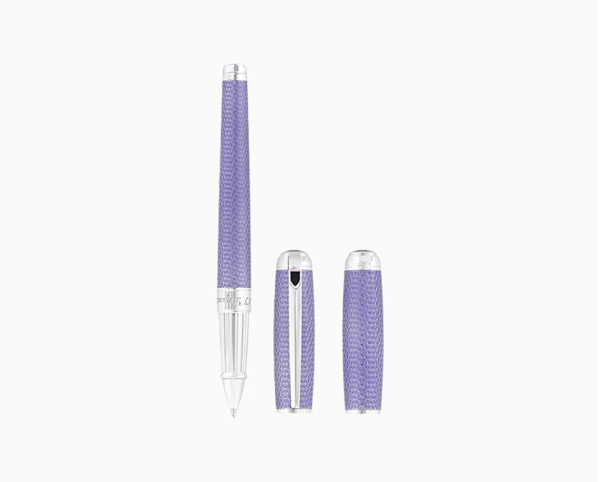 РОЛЕР S.T.DUPONT LINE D LARGE LILAC AND PALLADIUM LACQUERED FIREHEAD GUILLOCHE 412000L