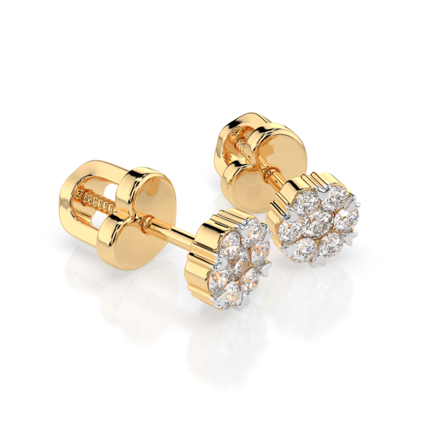 обеци от жълто злато с диаманти cara diamanti k102 10015y 2.0 italian gold earrings classicwatches.bg