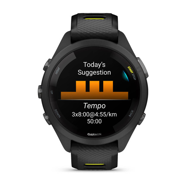 Garmin Forerunner 265S Black безел и корпус с Black/Amp Yellow силиконова каишка 010-02810-13