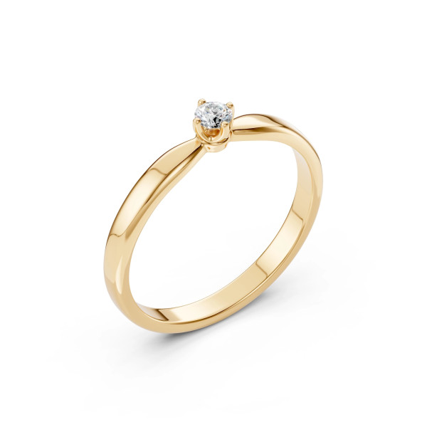 Cara пръстен с диамант 0.10 ct – ЗЛАТНО БИЖУ 14К K101-10041Y(3.0)/14K