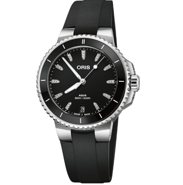 ЧАСОВНИК ORIS AQUIS DATE DIAMONDS 36.5MM 733 7792 4194-07 4 19 64FC