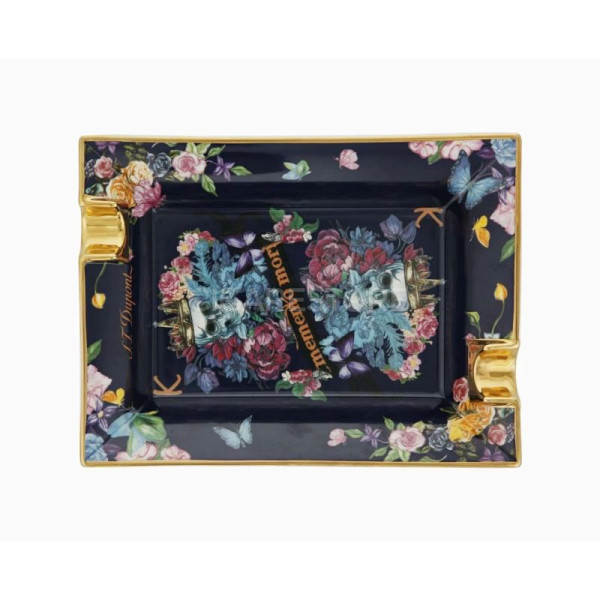 ПЕПЕЛНИК ЗА ПУРИ S.T.DUPONT PORCELAIN SKULL & FLOWERS 6410