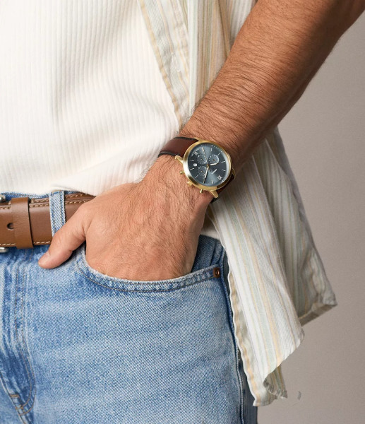 Часовник Fossil FS6162, Fossil Neutra хронограф, мъжки часовник син циферблат, Fossil розово злато, Fossil България