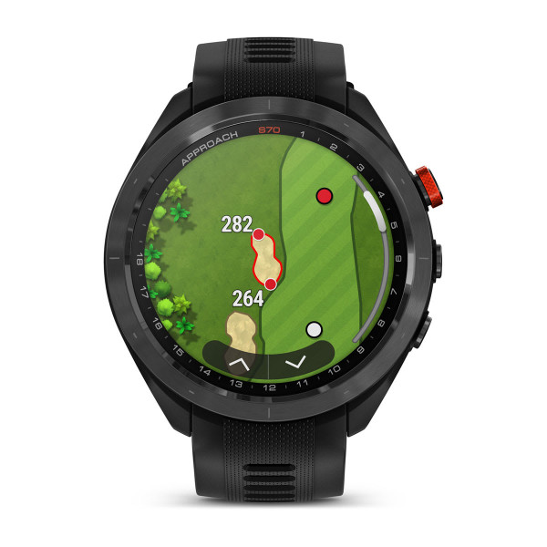 Garmin Approach S70 черен керамичен безел с черна силиконова каишка 010-02746-12