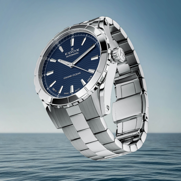 edox grand ocean 300m swiss made blue dial watch classicwatches.bg