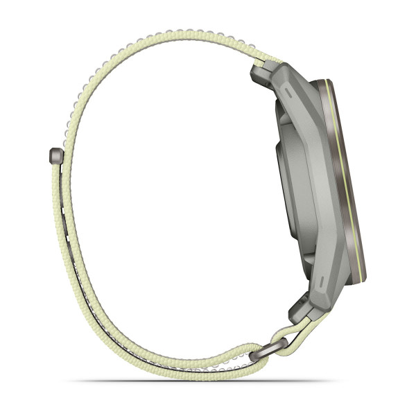 Garmin Approach S72 Silver/Citron Titanium Bezel с Fog Grey/Citron ComfortFit Fabric каишка 010-04148-04