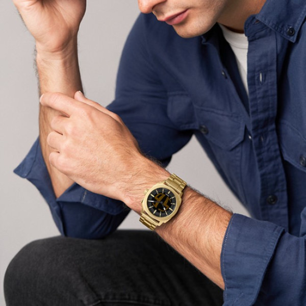 часовник Fossil Machine FS6157 луксозен мъжки модел в златист цвят