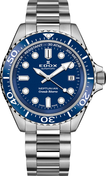 EDOX NEPTUNIAN GRANDE RÉSERVE DATE AUTOMATIC 42MM MEN'S WATCH 80801 3BUM BUIN