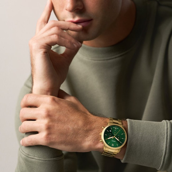 часовник Fossil Neutra FS6164 в зелен и златист цвят