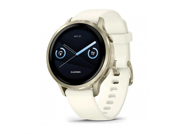 ЧАСОВНИК GARMIN VENU 4 41ММ LUNAR GOLD С BONE СИЛИКОНОВА КАИШКА 010-03013-00