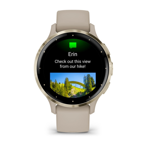 Garmin Venu 3S Soft Gold безел с French Grey корпус и силиконова каишка 010-02785-02