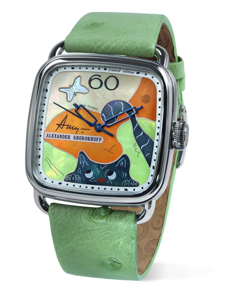 ALEXANDER SHOROKHOFF BLACK CAT AUTOMATIC 36X36MM LIMITED EDITION 19PCS AS.APV-BCA